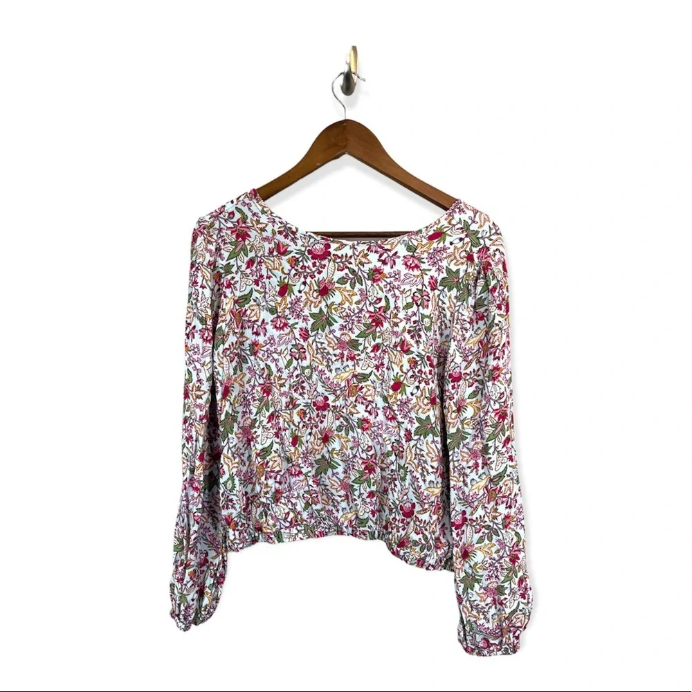 Loft jungle wrap back croppwd top M - Picture 5 of 7